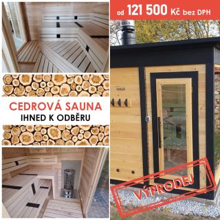 🔥 Poslední kusy saun ze severského cedru skladem – nyní ve výprodeji -30%! Nepromeškejte šanci pořídit si prémiovou saunu...