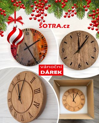 🎄 Skvělý tip na vánoční dárek! 🎁 Sleva 25 % Ručně vyráběné ořechové nebo dubové hodiny – spojení přírodní elegance a...